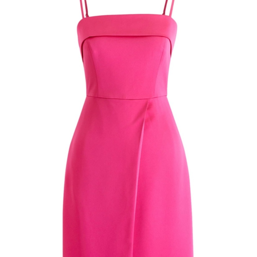 J Crew Bright Pink Spaghetti Strap Dress NWT